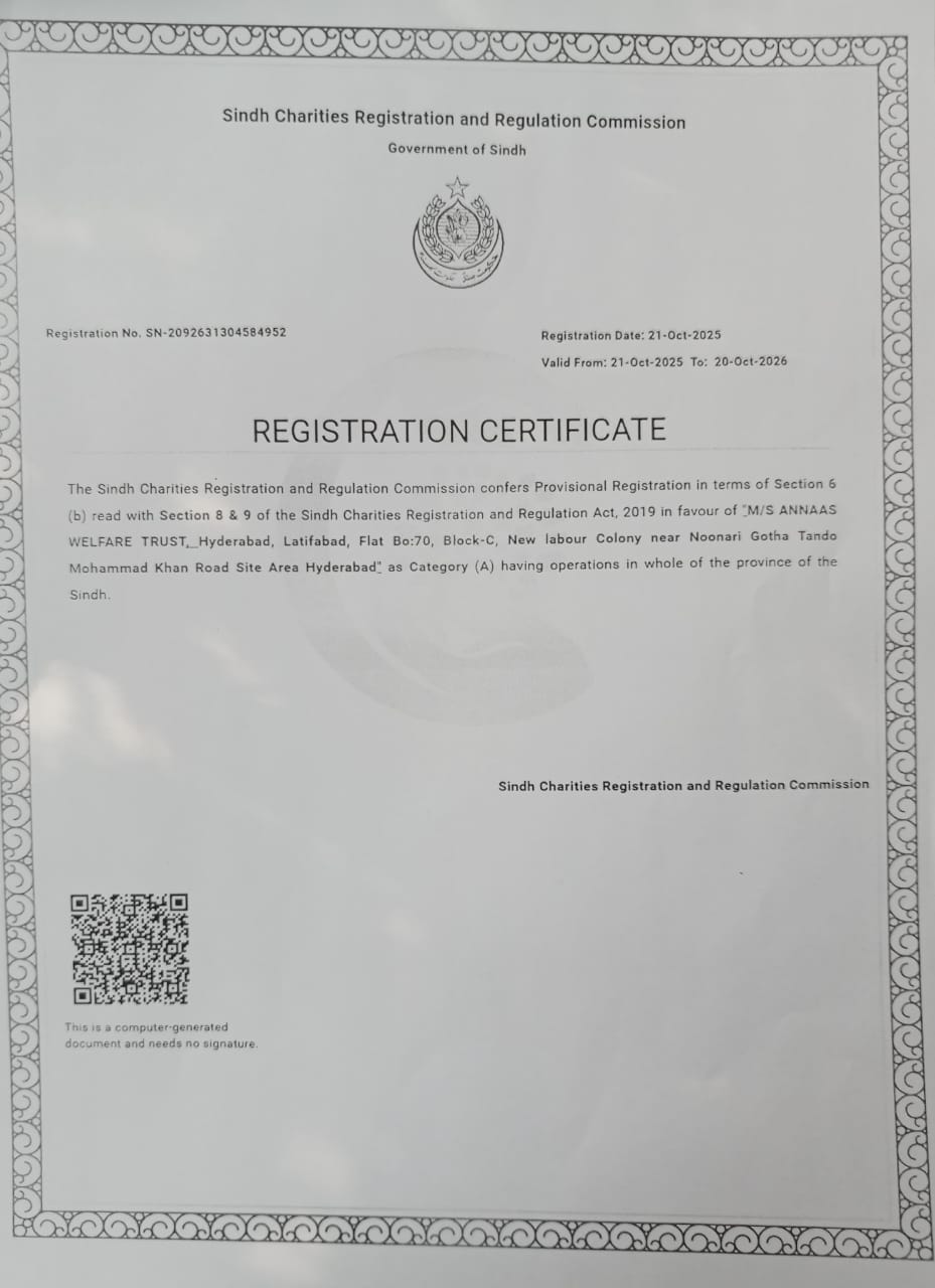 Sindh Charities Certificate