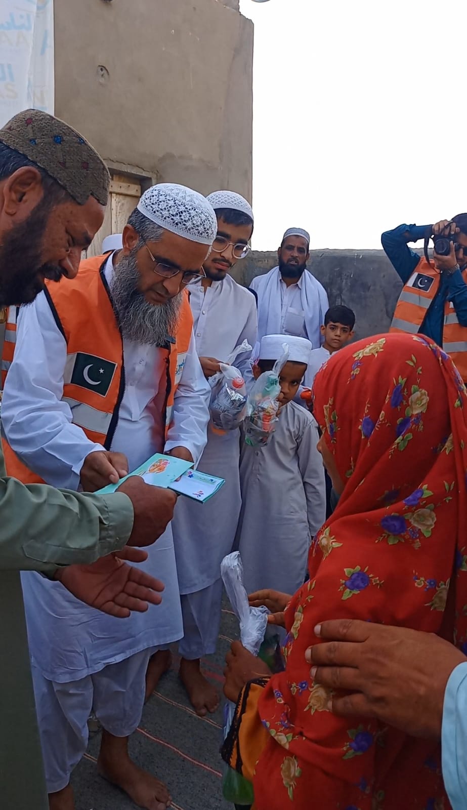 Relief distribution to woman and child